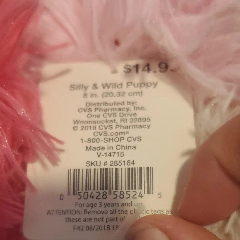 Adorable Pink and White Plush Pet Toy